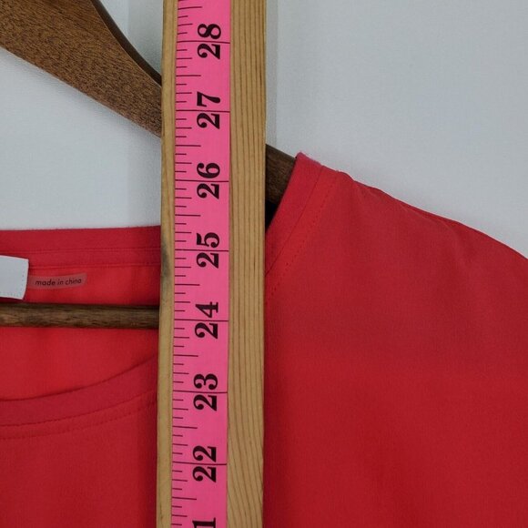 Calvin Klein Womens Pink Chiffon Sheer Detail Panel Contrast Blouse Top Size XL - Picture 14 of 16